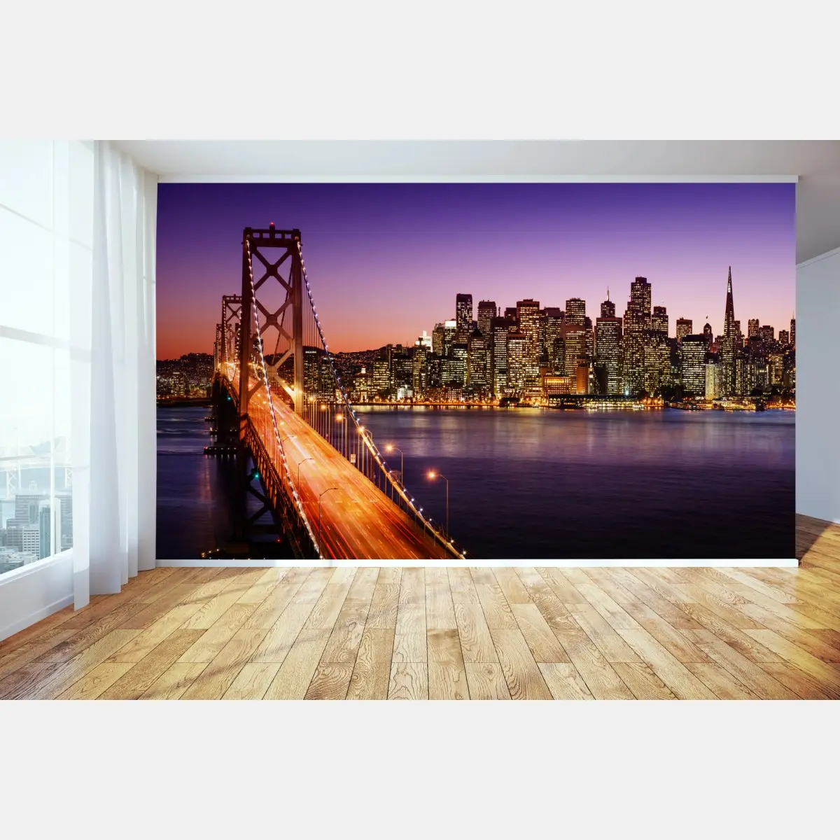 Fototapete San Francisco skyline bei sonnenuntergang – Pixers®