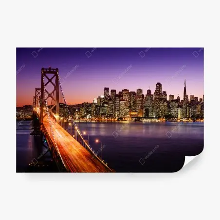 Fototapete San Francisco skyline bei sonnenuntergang – Pixers®