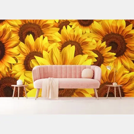 Fototapete goldene sonnenblumen – Pixers®