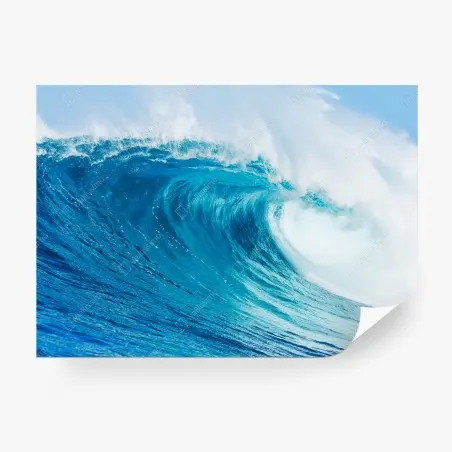 Fototapete majestätische blaue ozeanwelle – Pixers®