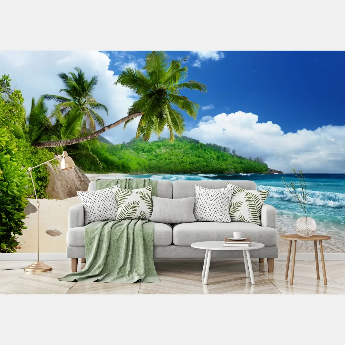 Fototapete ruhiger tropischer strand auf Mahe, Seychellen – Pixers®