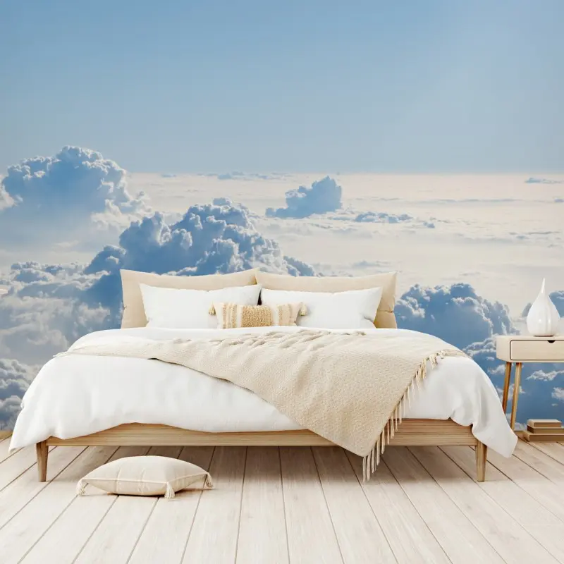 Fototapete luftige wolkenlandschaft im soften blau