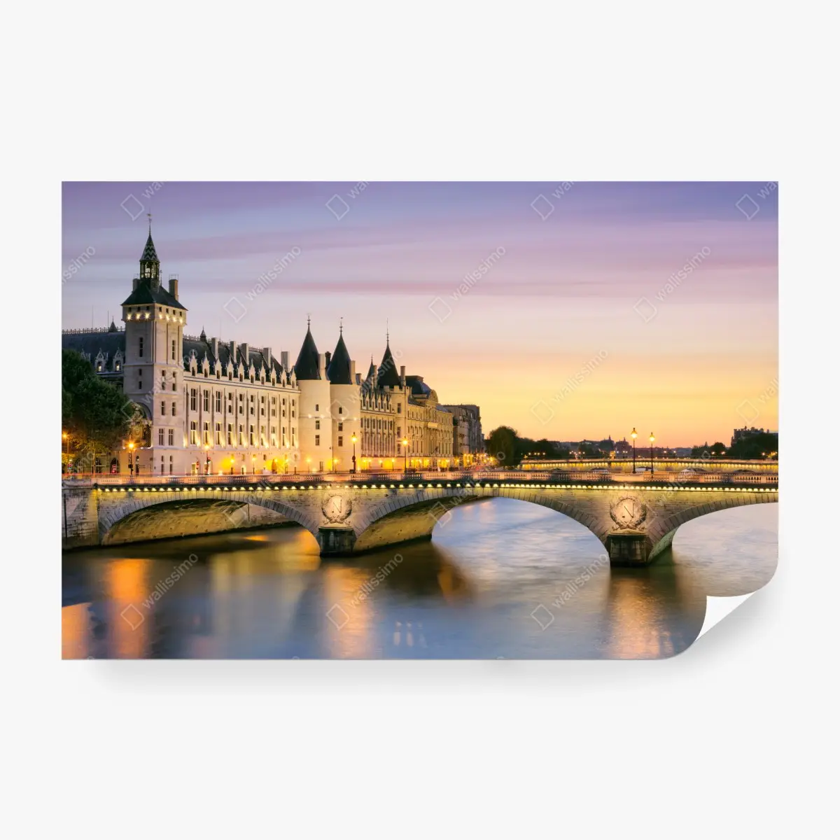 Fototapete Paris sonnenuntergang über der historischen brücke – Pixers®