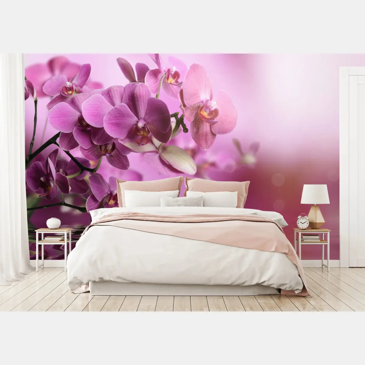 Fototapete rosa orchideen spiegelung – Pixers®