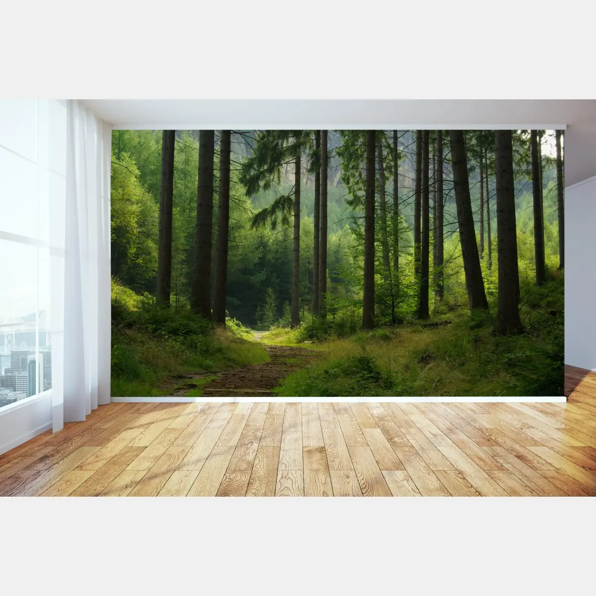 Fototapete ruhiger waldpfad – Pixers®