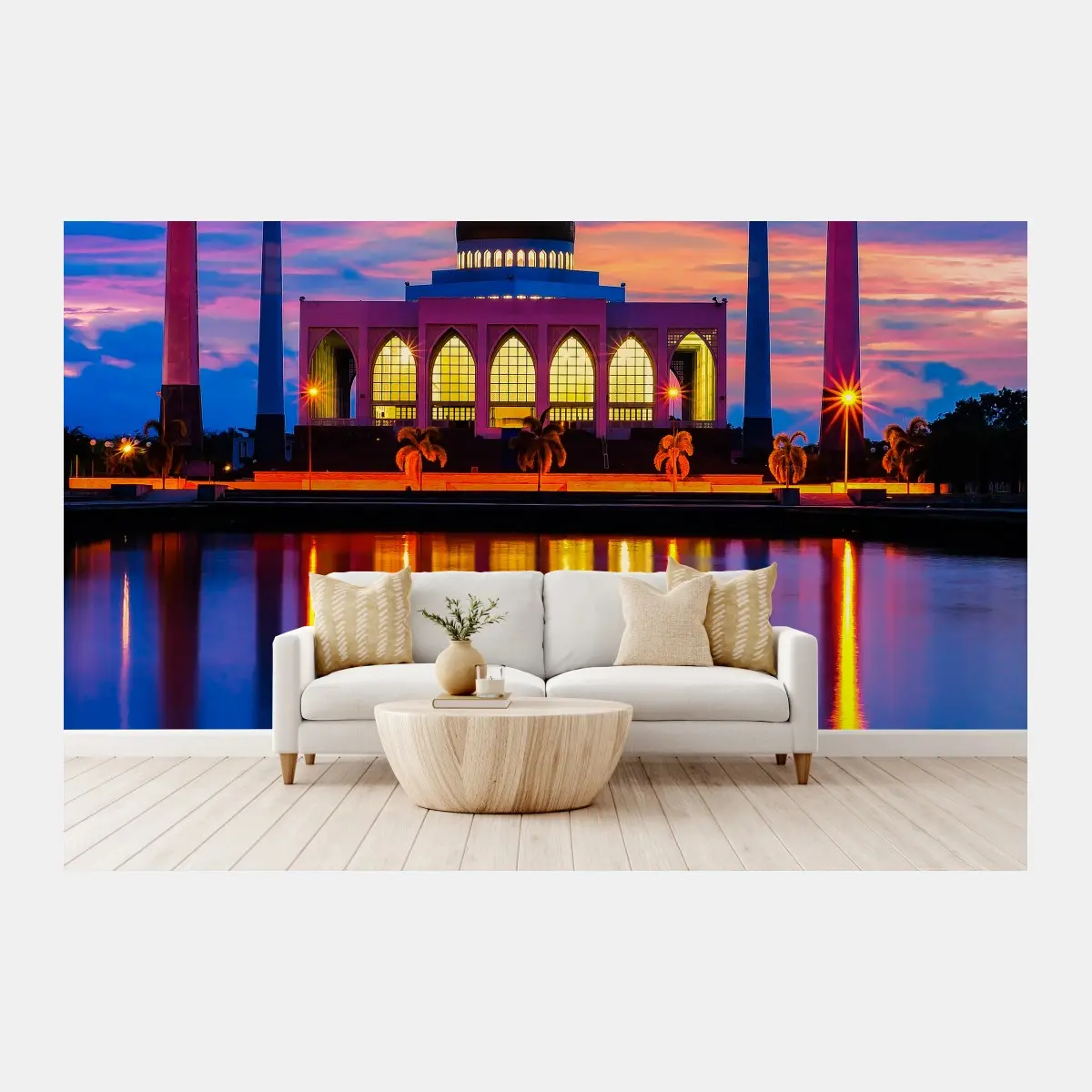 Fototapete sonnenuntergang an der moschee in Songkhla – Pixers®