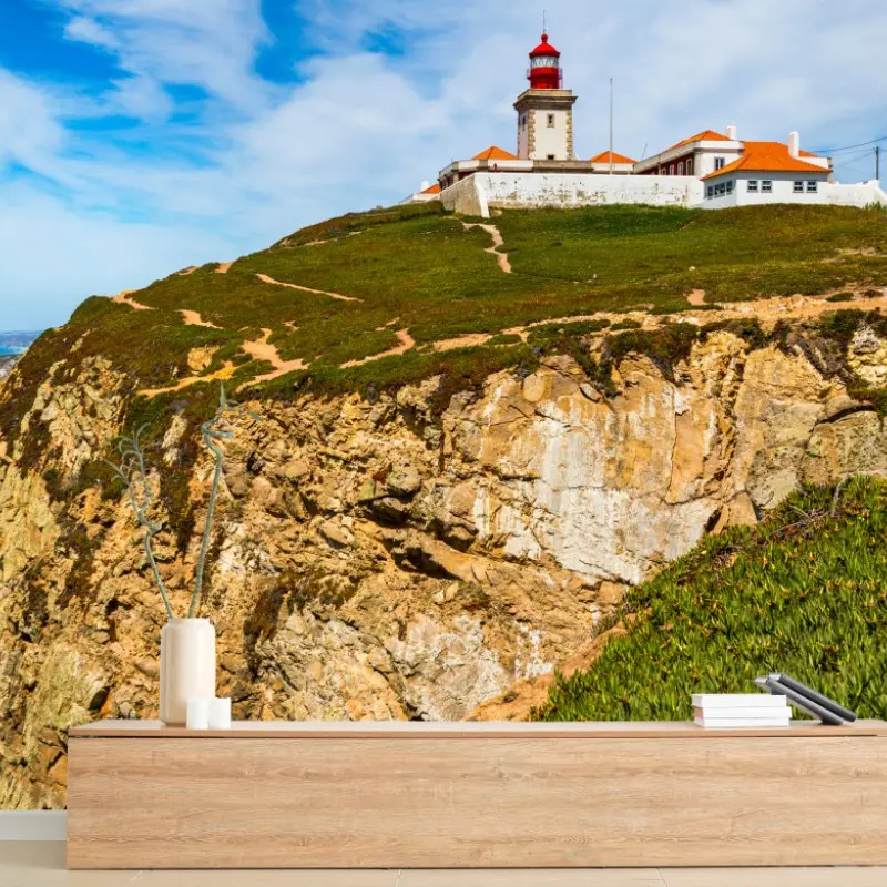 Fototapete leuchtturm auf den klippen von Cabo da Roca