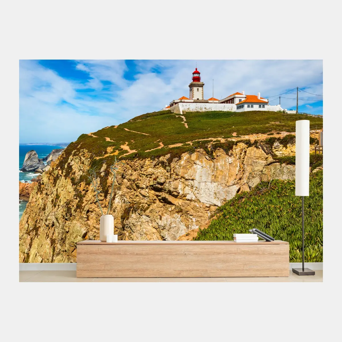 Fototapete leuchtturm auf den klippen von Cabo da Roca – Pixers®
