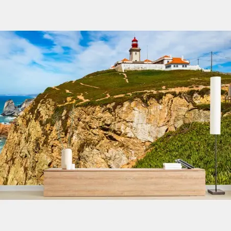 Fototapete leuchtturm auf den klippen von Cabo da Roca – Pixers®