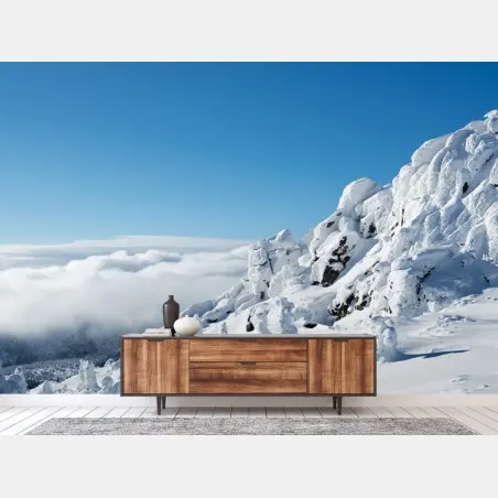 Fototapete ruhige verschneite berglandschaft – Pixers®