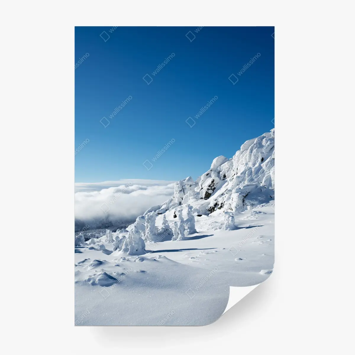 Fototapete ruhige verschneite berglandschaft – Pixers®