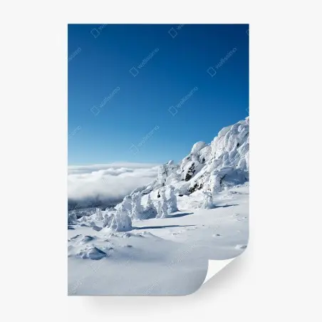 Fototapete ruhige verschneite berglandschaft – Pixers®