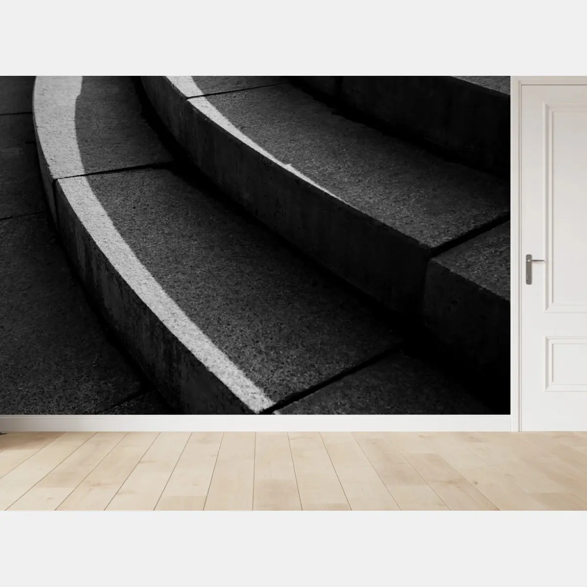 Fototapete geschwungene betontreppe im schatten – Pixers®