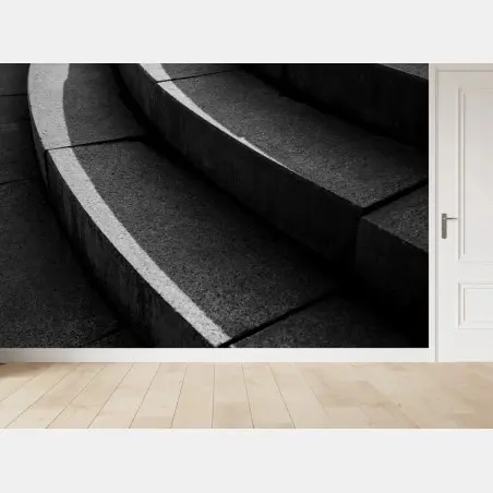 Fototapete geschwungene betontreppe im schatten – Pixers®