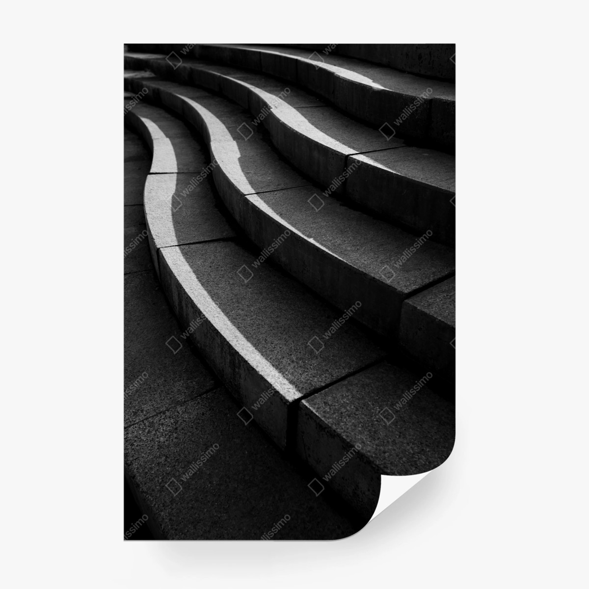Fototapete geschwungene betontreppe im schatten – Pixers®