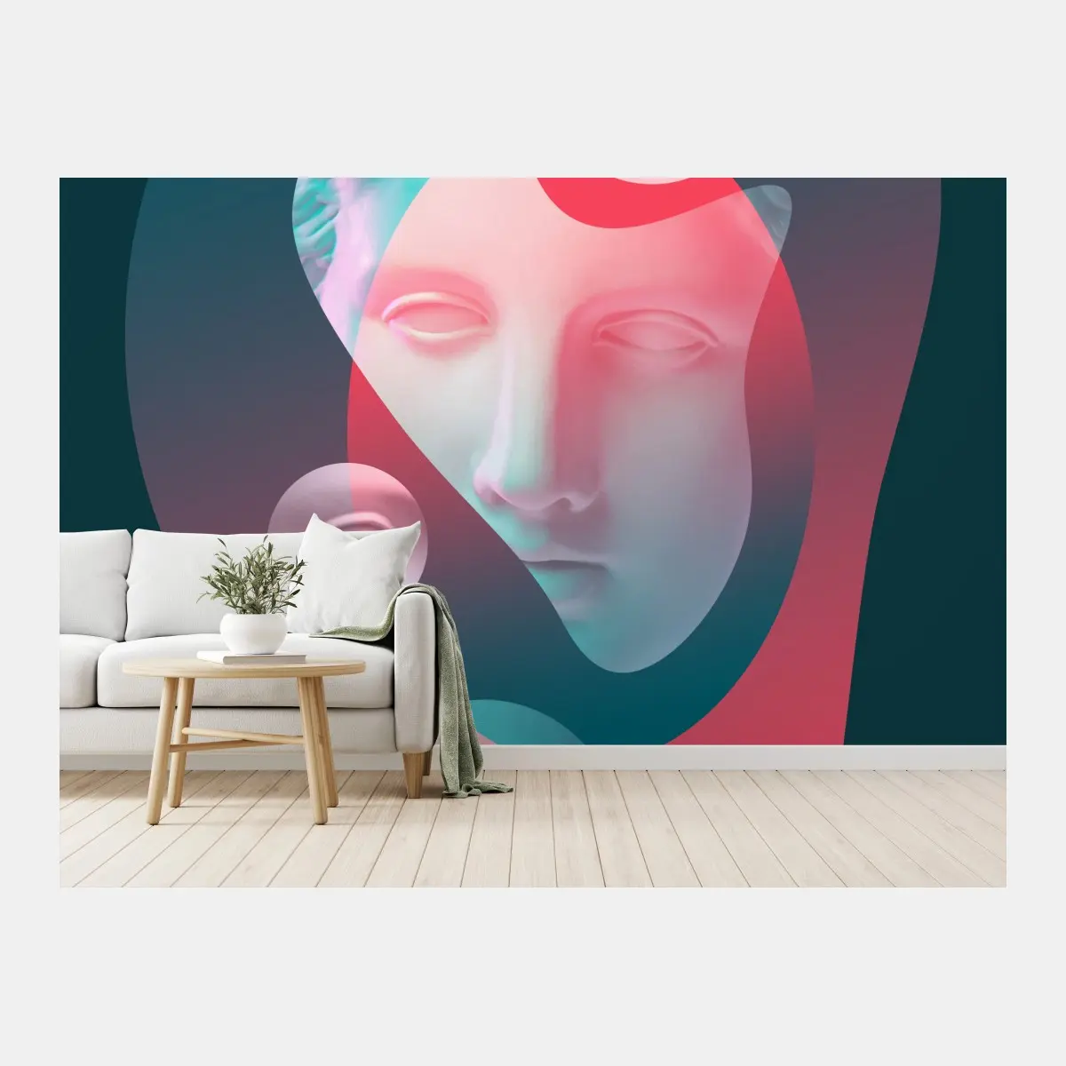 Fototapete surreales klassisches gesicht im duoton – Pixers®