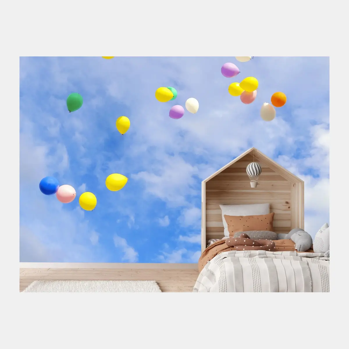 Fototapete bunte luftballons steigen in den himmel – Pixers®