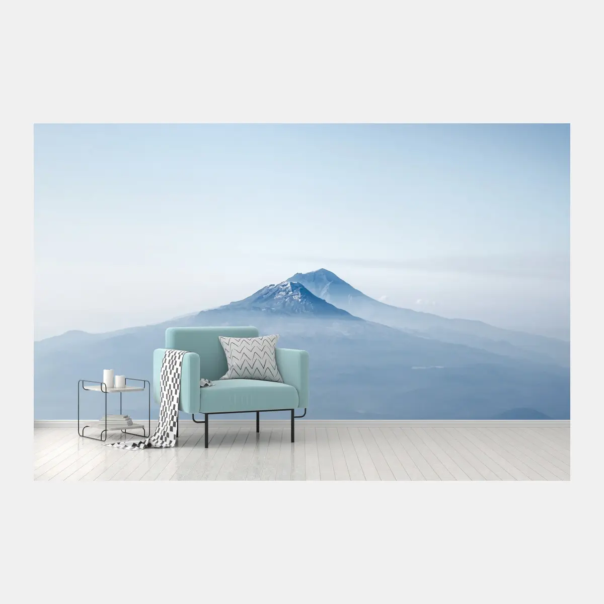 Fototapete neblige blaue berggipfel – Pixers®