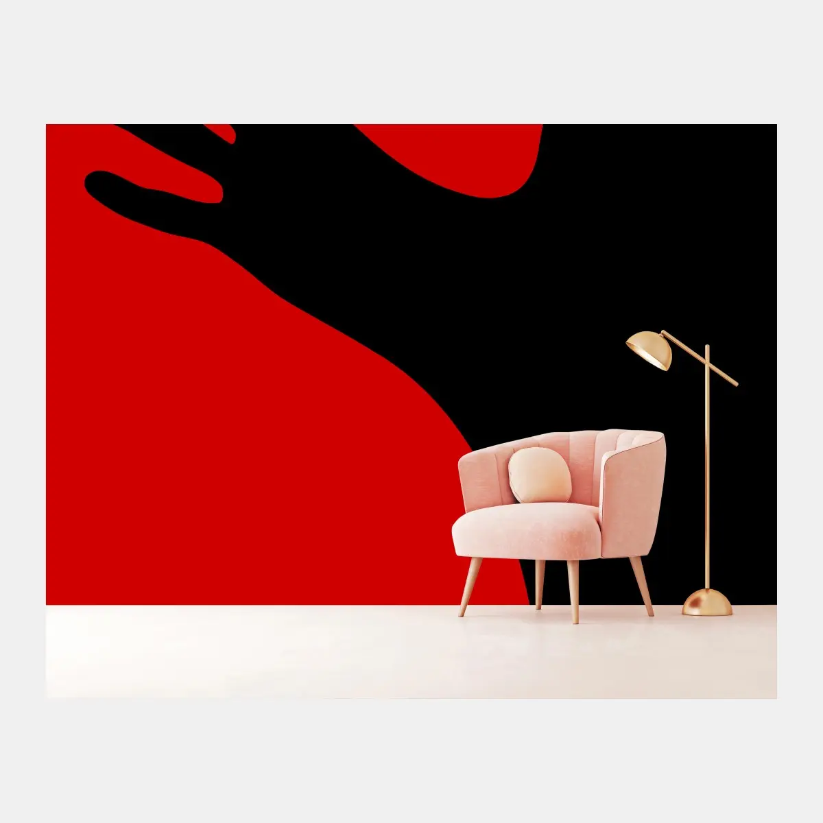 Fototapete kräftige rot-schwarze silhouette – Pixers®