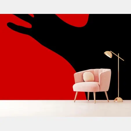 Fototapete kräftige rot-schwarze silhouette – Pixers®