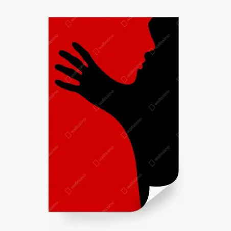 Fototapete kräftige rot-schwarze silhouette – Pixers®