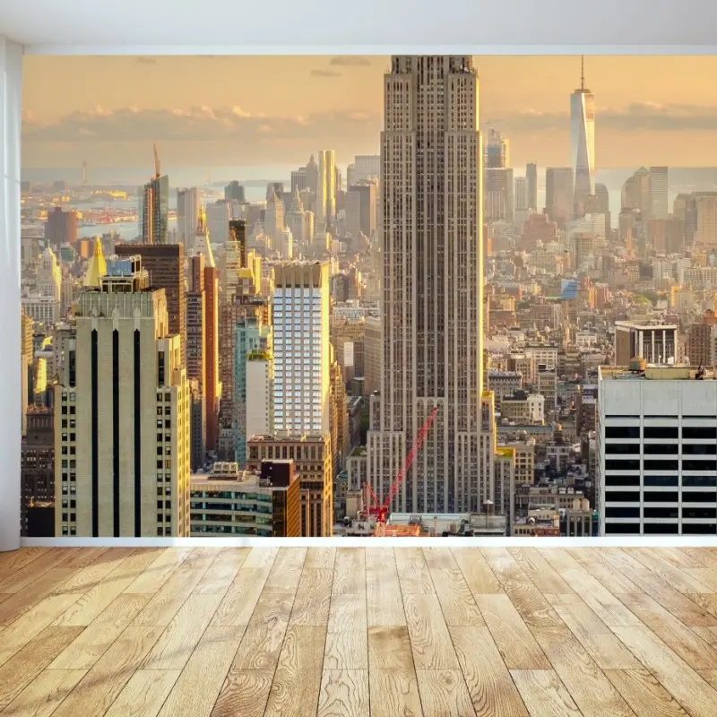 Fototapete New York skyline bei sonnenuntergang