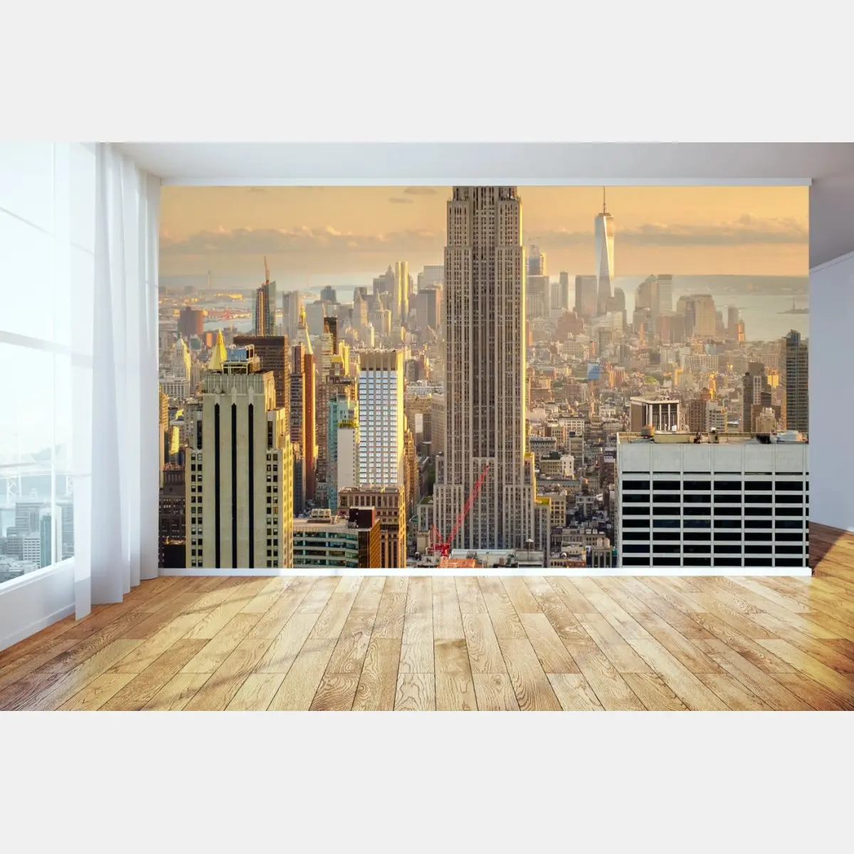 Fototapete New York skyline bei sonnenuntergang – Pixers®