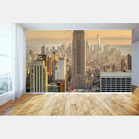 Fototapete New York skyline bei sonnenuntergang – Pixers®