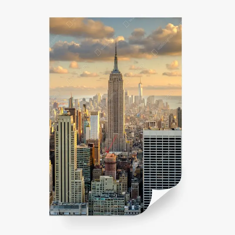 Fototapete New York skyline bei sonnenuntergang