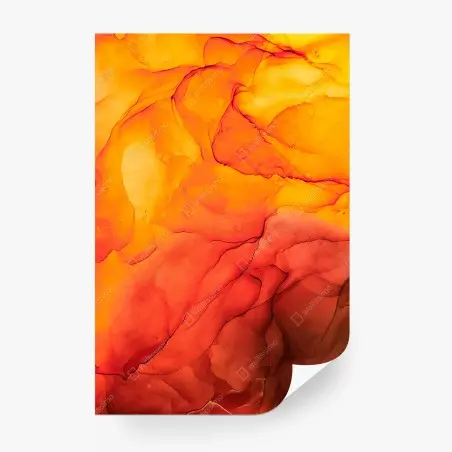Fototapete lebendige orange abstrakte alkoholkunst – Pixers®