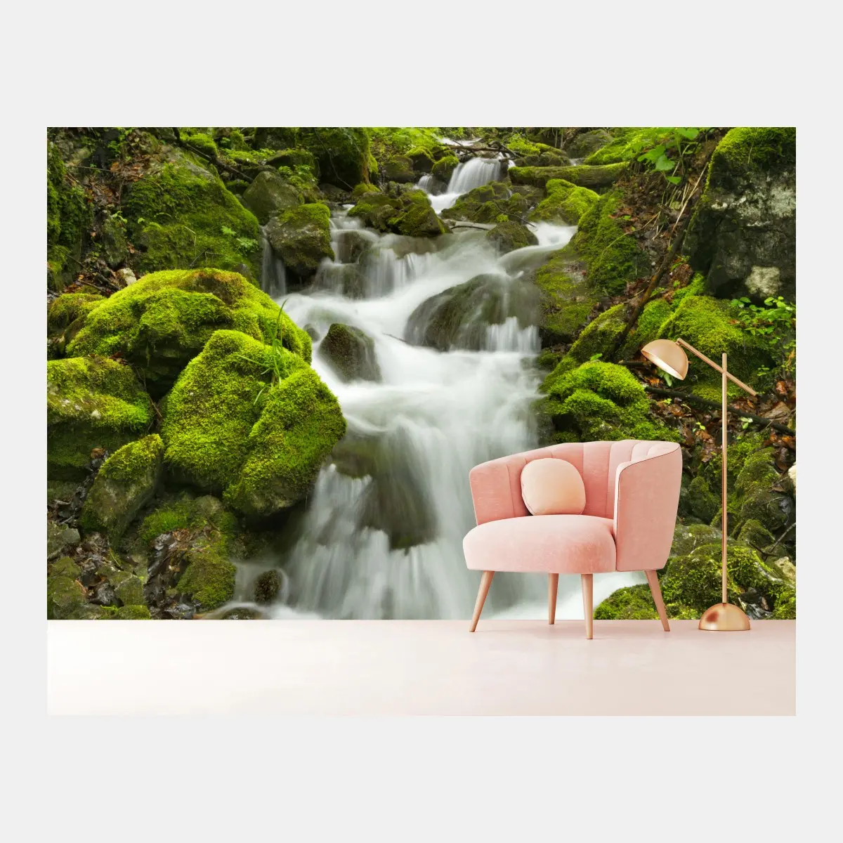 Fototapete moosiger wasserfall – Pixers®