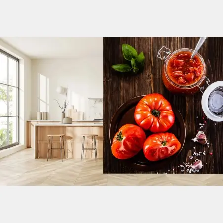Fototapete frische tomaten und hausgemachte tomatensauce – Pixers®