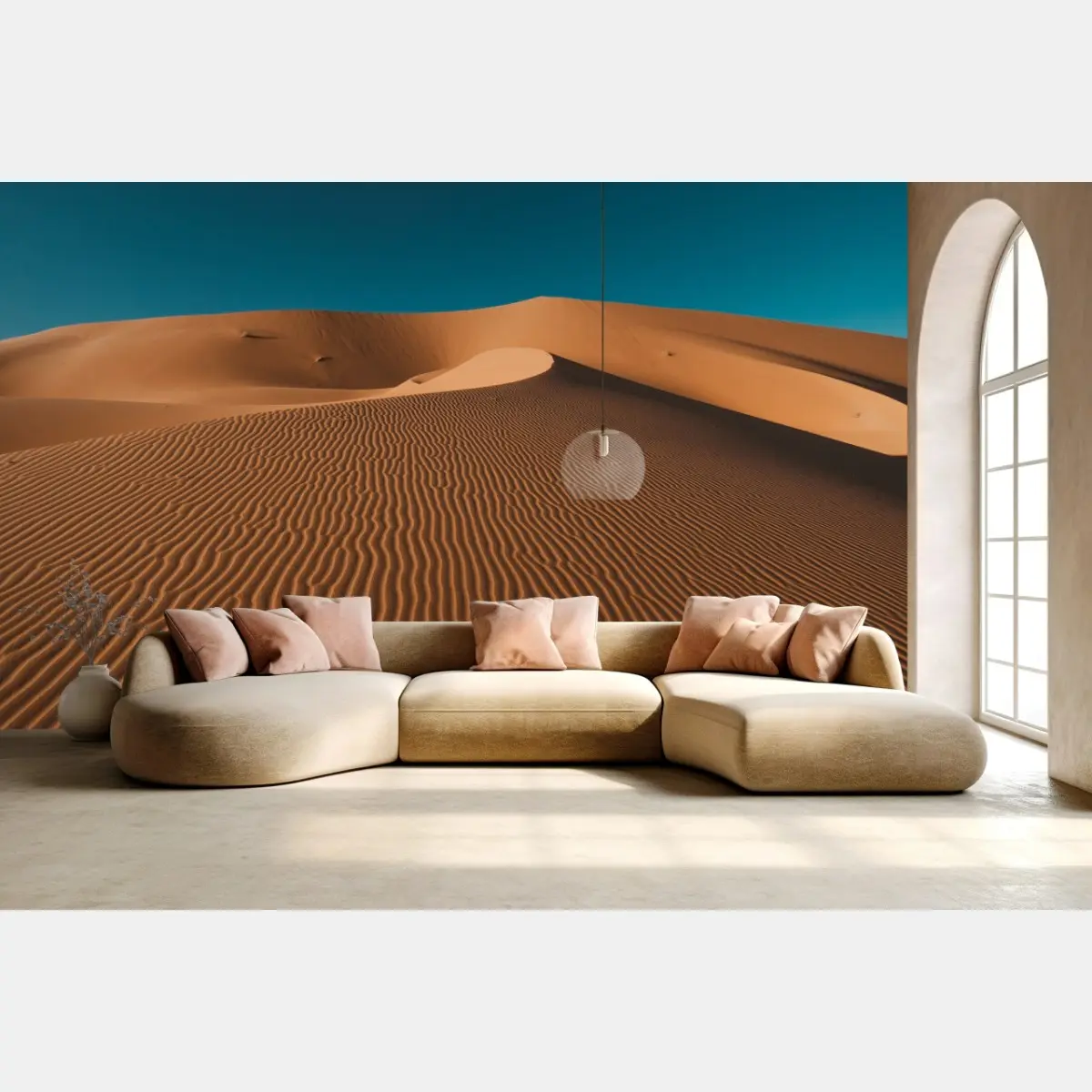 Fototapete goldene sanddünen unter tiefblauem himmel – Pixers®