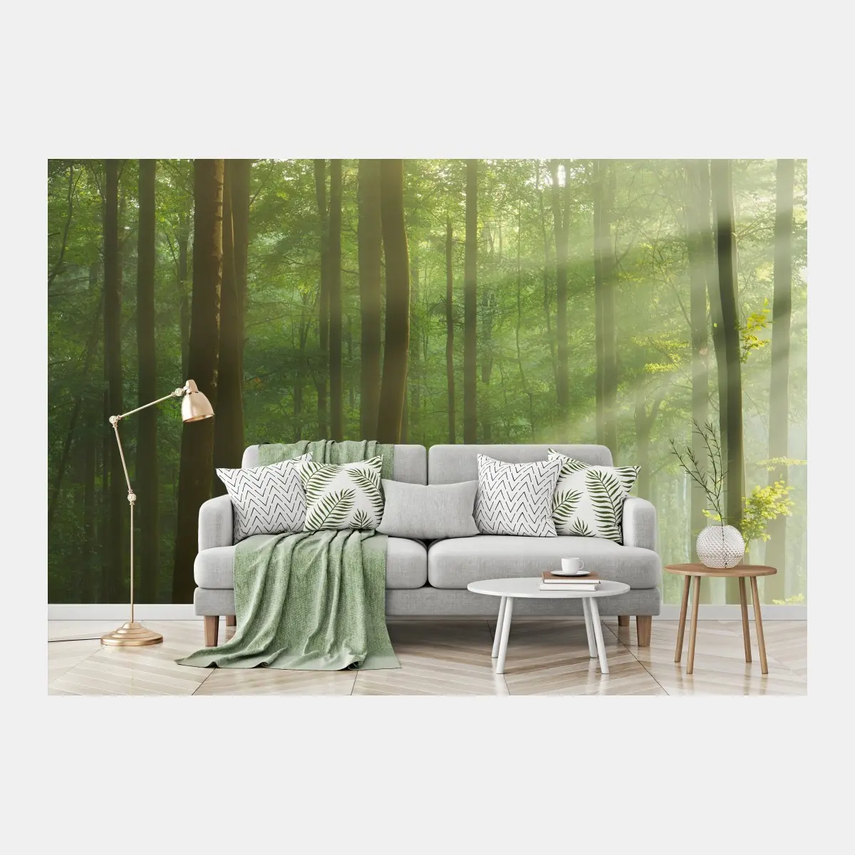 Fototapete sonniger morgenwald – Pixers®