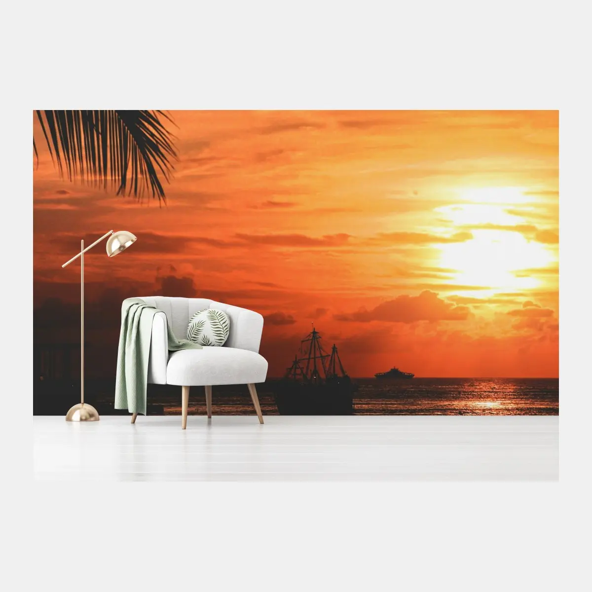 Fototapete tropischer sonnenuntergang am meer – Pixers®