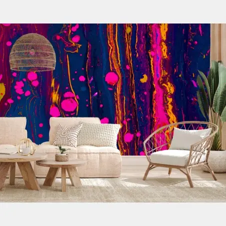 Fototapete neon marmorierte abstrakte wandgrafik – Pixers®