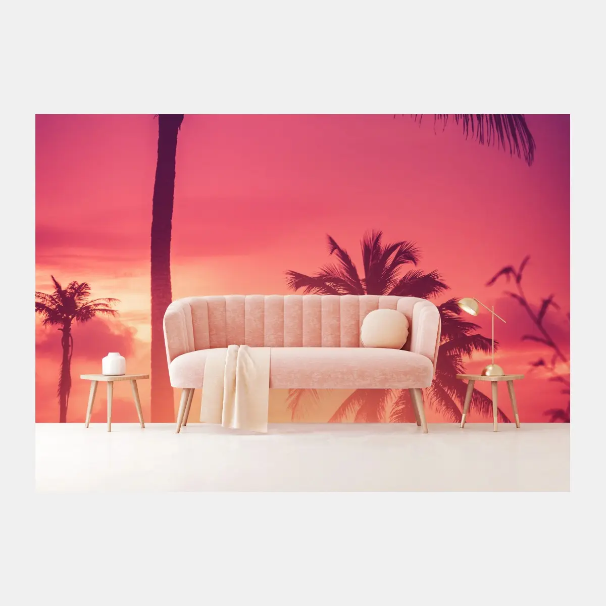 Fototapete tropischer sonnenuntergang mit palmen – Pixers®