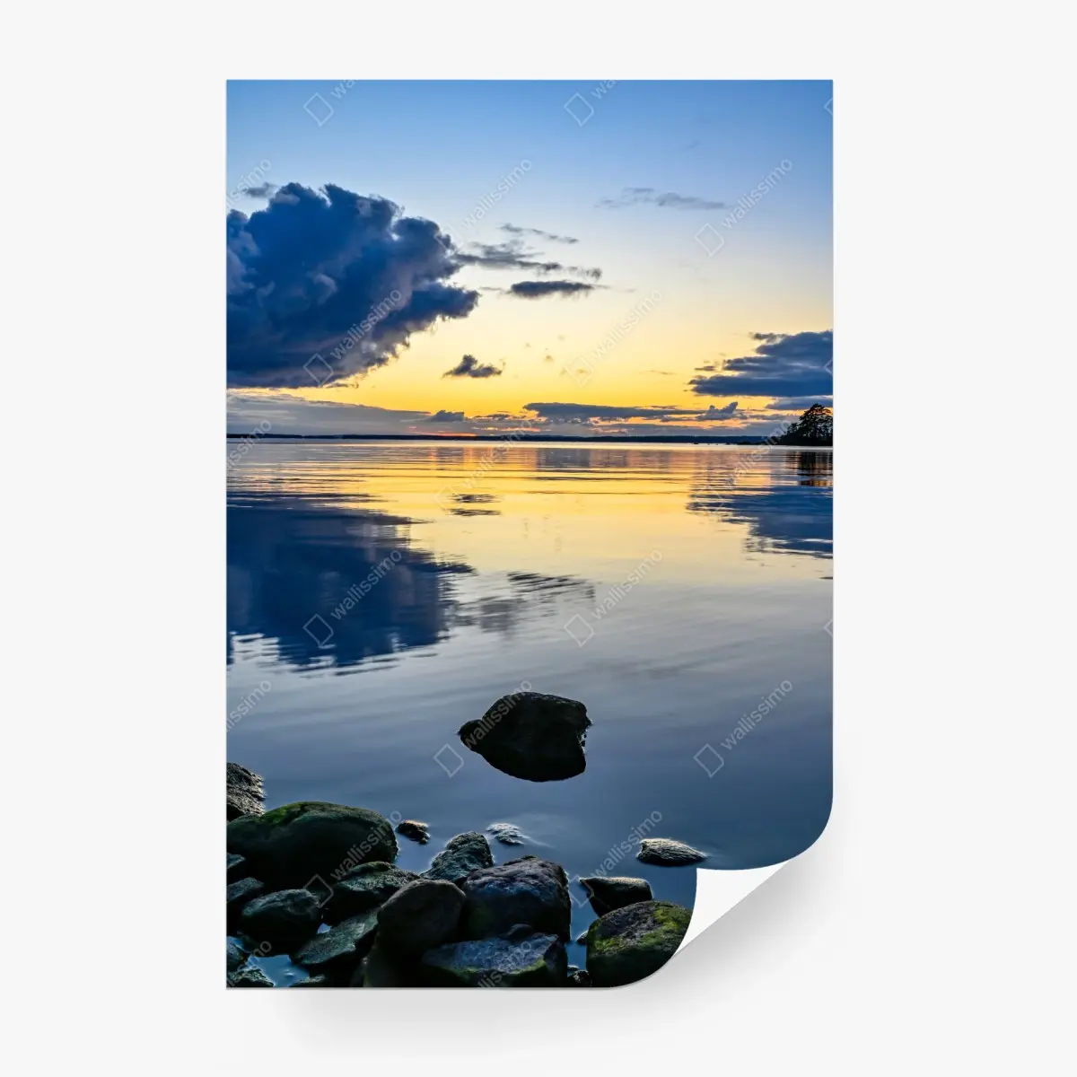 Fototapete ruhige küstenlandschaft bei sonnenuntergang – Pixers®