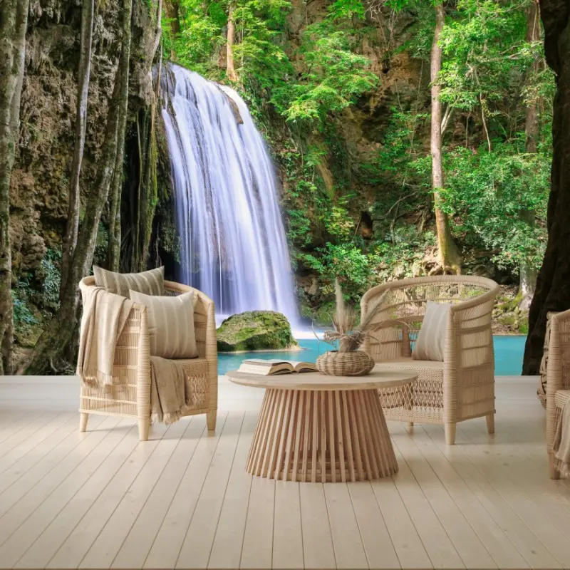 Fototapete ruhiger wasserfall im Erawan Nationalpark