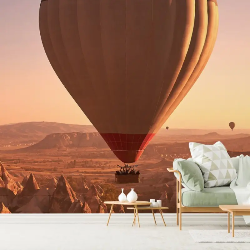 Fototapete heißluftballon über Kappadokien bei sonnenaufgang
