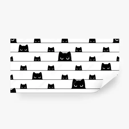 Fototapete verspielte katzen zwischen streifen – Pixers®