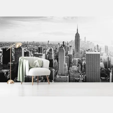Fototapete New York panorama in schwarzweiß – Pixers®