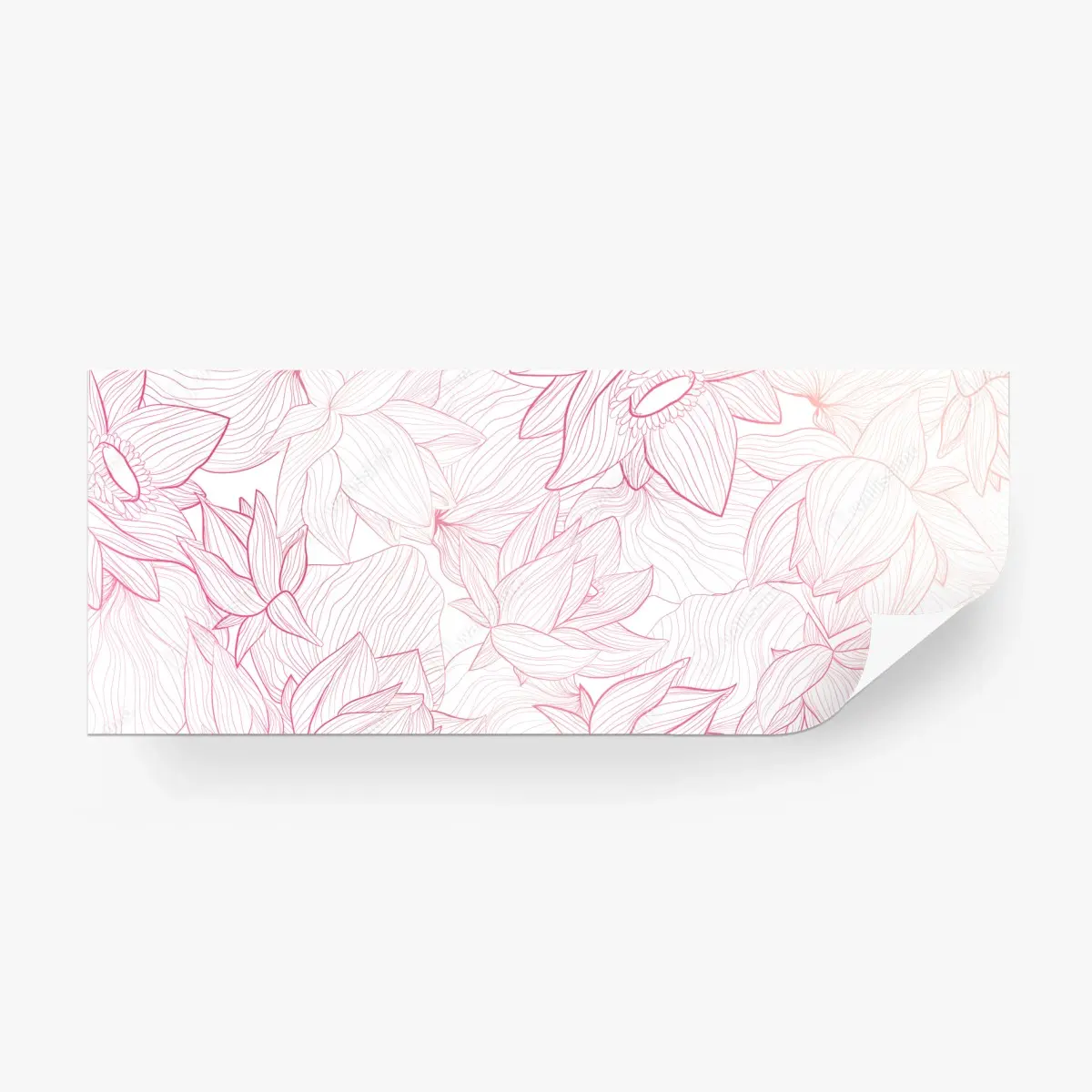 Fototapete zartes rosa blumenlinienmuster – Pixers®