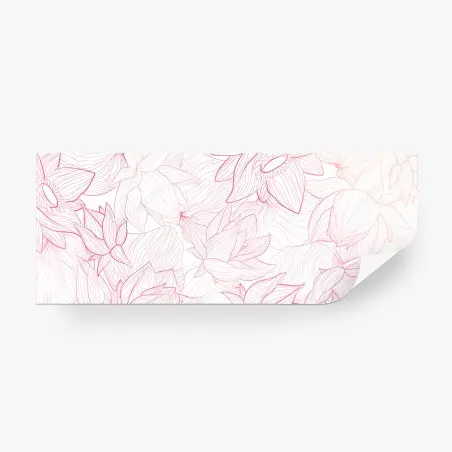 Fototapete zartes rosa blumenlinienmuster – Pixers®