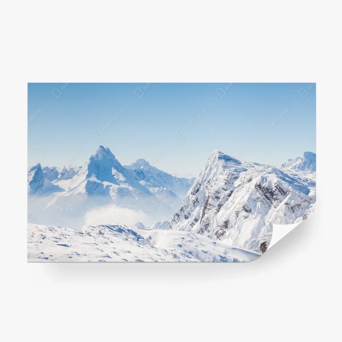 Fototapete ruhige panorama verschneiter berge – Pixers®