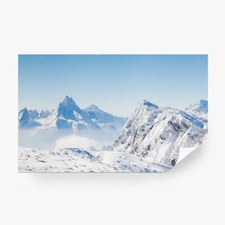 Fototapete ruhige panorama verschneiter berge – Pixers®