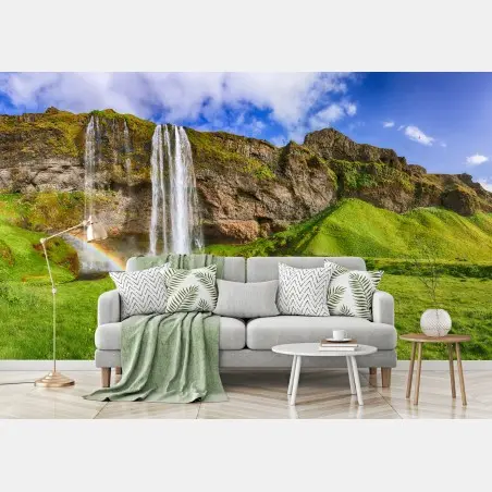 Fototapete Seljalandsfoss wasserfall panorama – Pixers®
