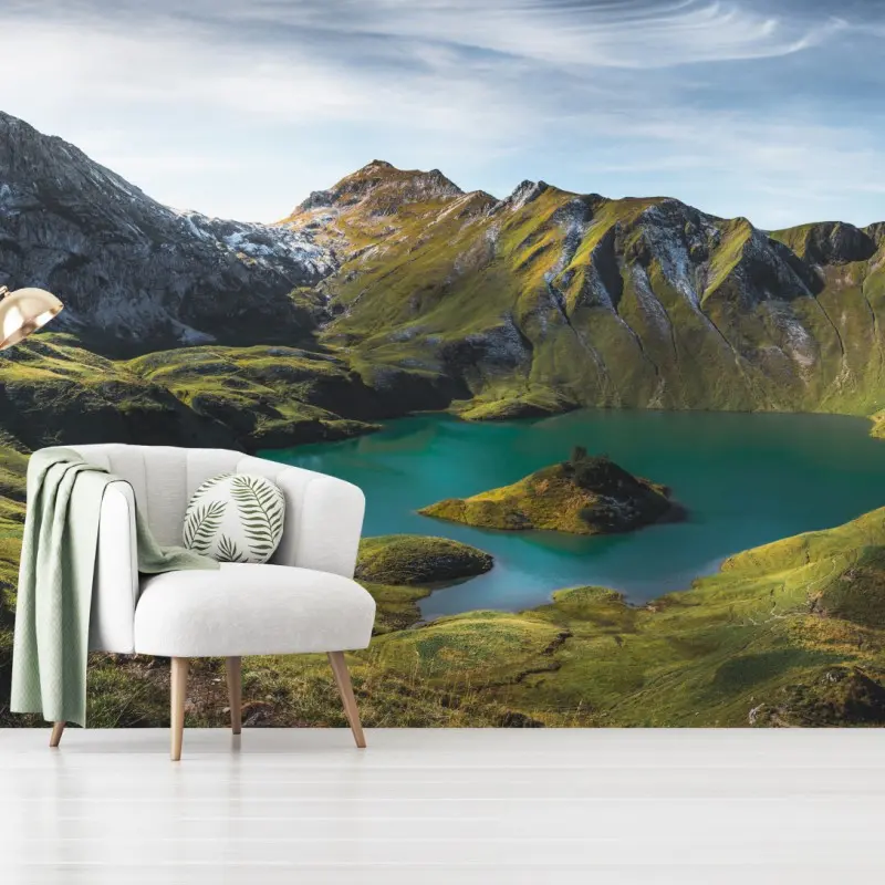 Fototapete türkises seeidyll am Schrecksee, Bayern