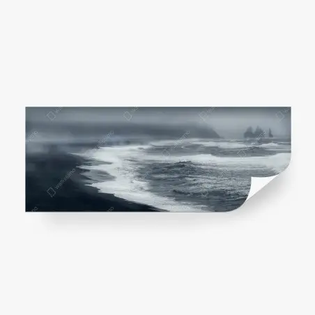 Fototapete stürmische küste von Island panorama – Pixers®
