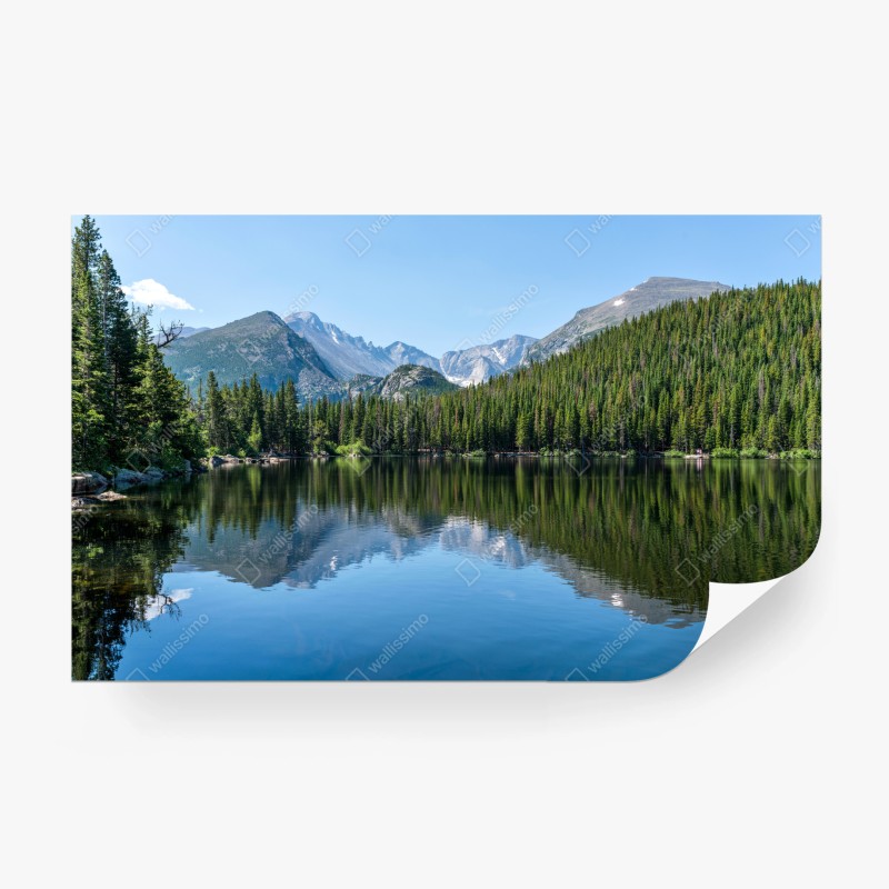 Fototapete gebirgssee mit spiegelung